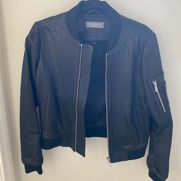 Women's Black Leather Jacket - Picture 1 of 2